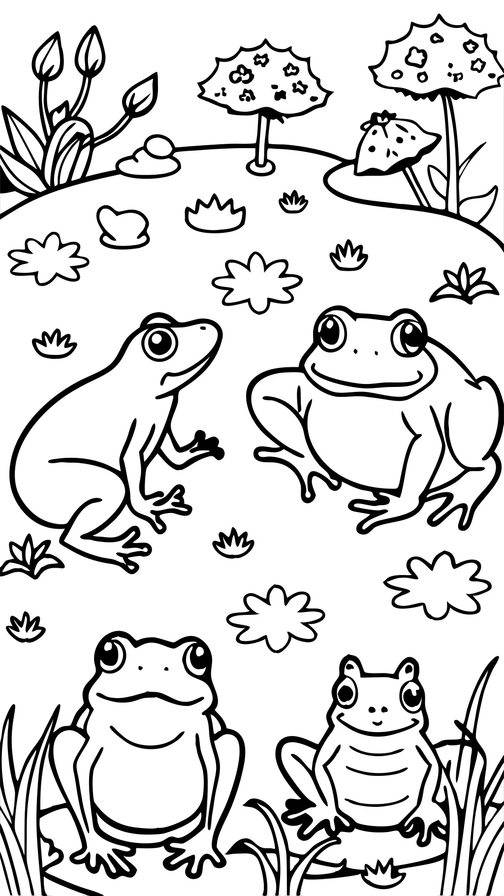 page de couleur de grenouille